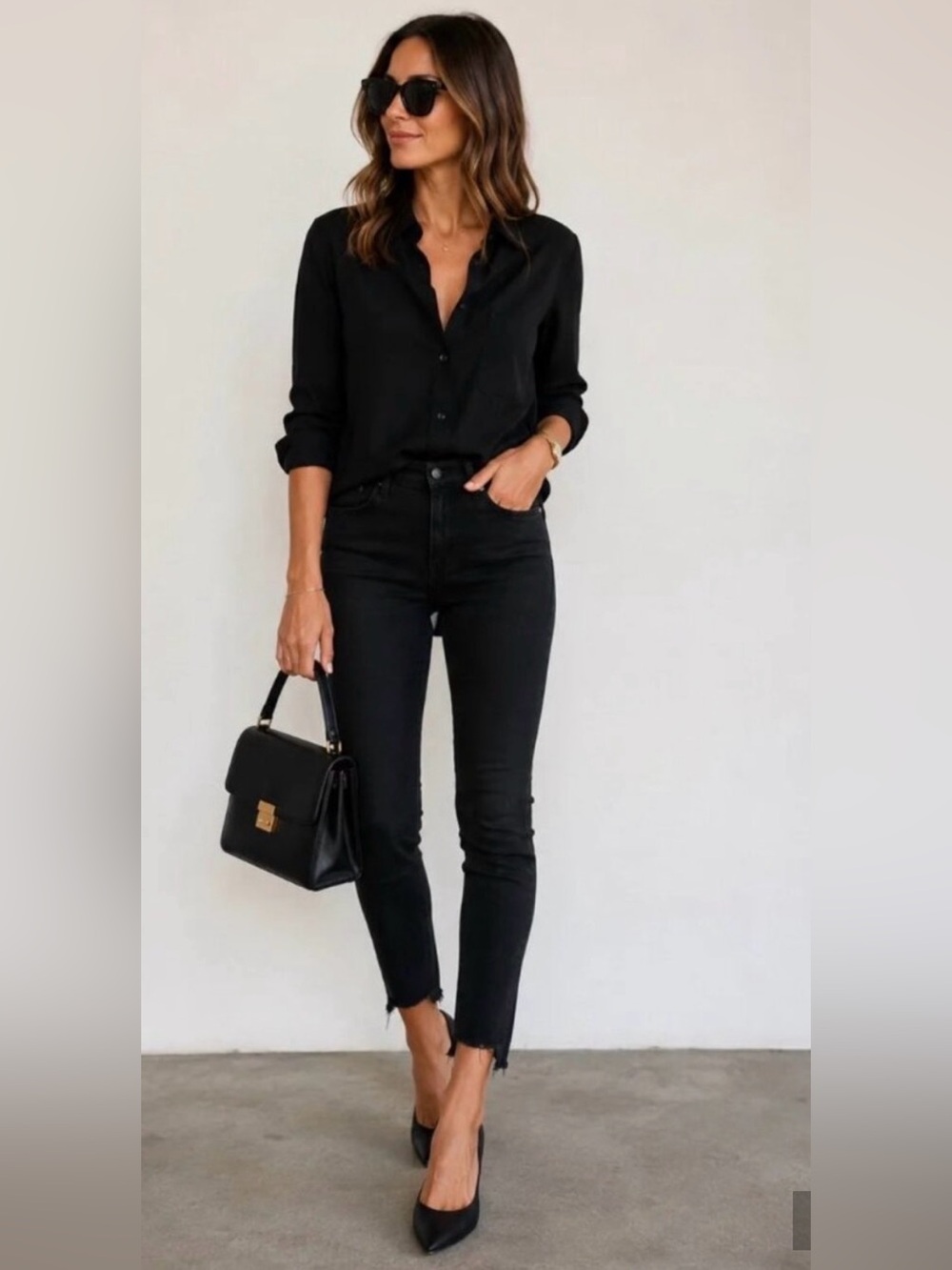Mother Jeans Stunner Zip Ankle Step Fray Not Guilty Denim Pants Raw Hem Black 26